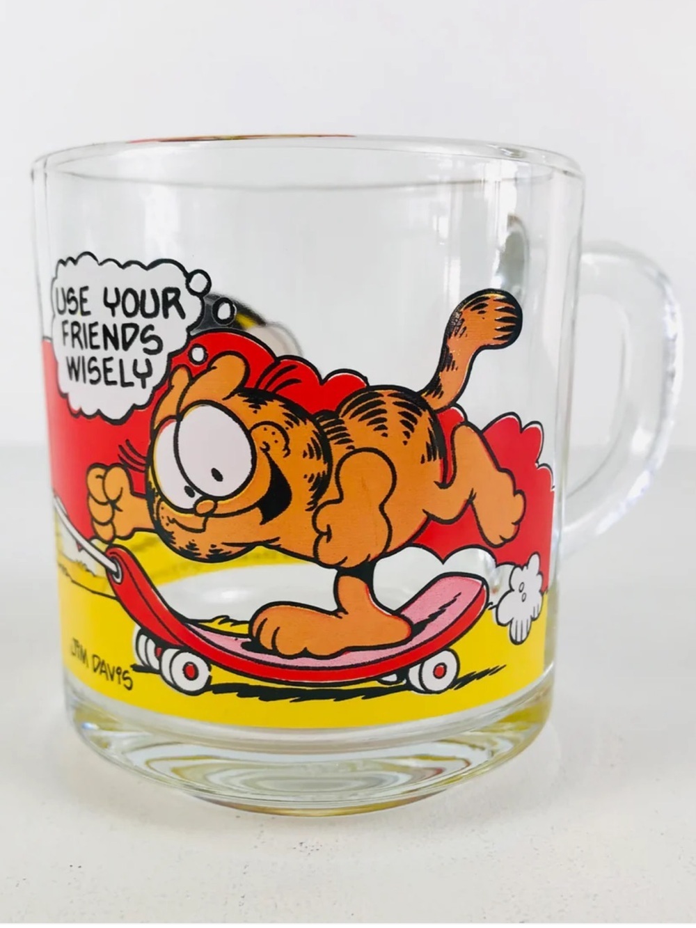 Garfield Vintage Glass Mug 1979 Jim Davis Cartoon McDonald’s Collab Collectible - Picture 2 of 16